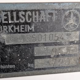 1955 Mercedes Benz 190sl 121042 Tag Plate Information Paint Code Plate Rare