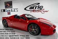 2015 Ferrari 458 Spider Rosso Corsa paint, painted stripe, Daytona seats,