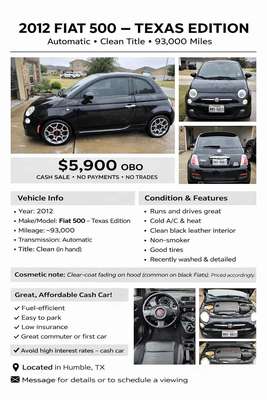 2012 Fiat 500 - Texas edition