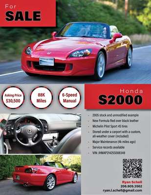 2005 Honda S2000 Convertible 2D