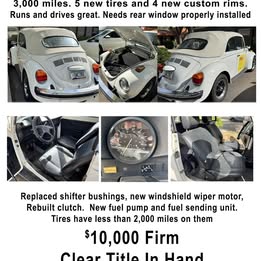 1978 Volkswagen super beetle convertible