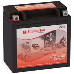 Sigmastek Stx14-bs Sealed Lead Acid (sla) Agm Battery For Bmw F650gs, 2007-2012