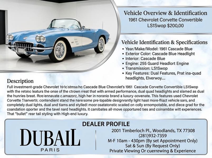 1961 Chevrolet Corvette - LS1Swop