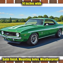 Metal Sign - 1969 Chevrolet Yenko Camaro Oil Painting - 14x10