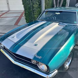 1967 Chevrolet Camaro Teal Green Silver Stripes
