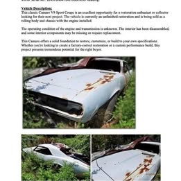 1968 Chevrolet Camaro Sport Couple