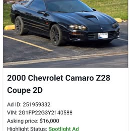 2000 Chevrolet Camaro - SS Coupe 2D