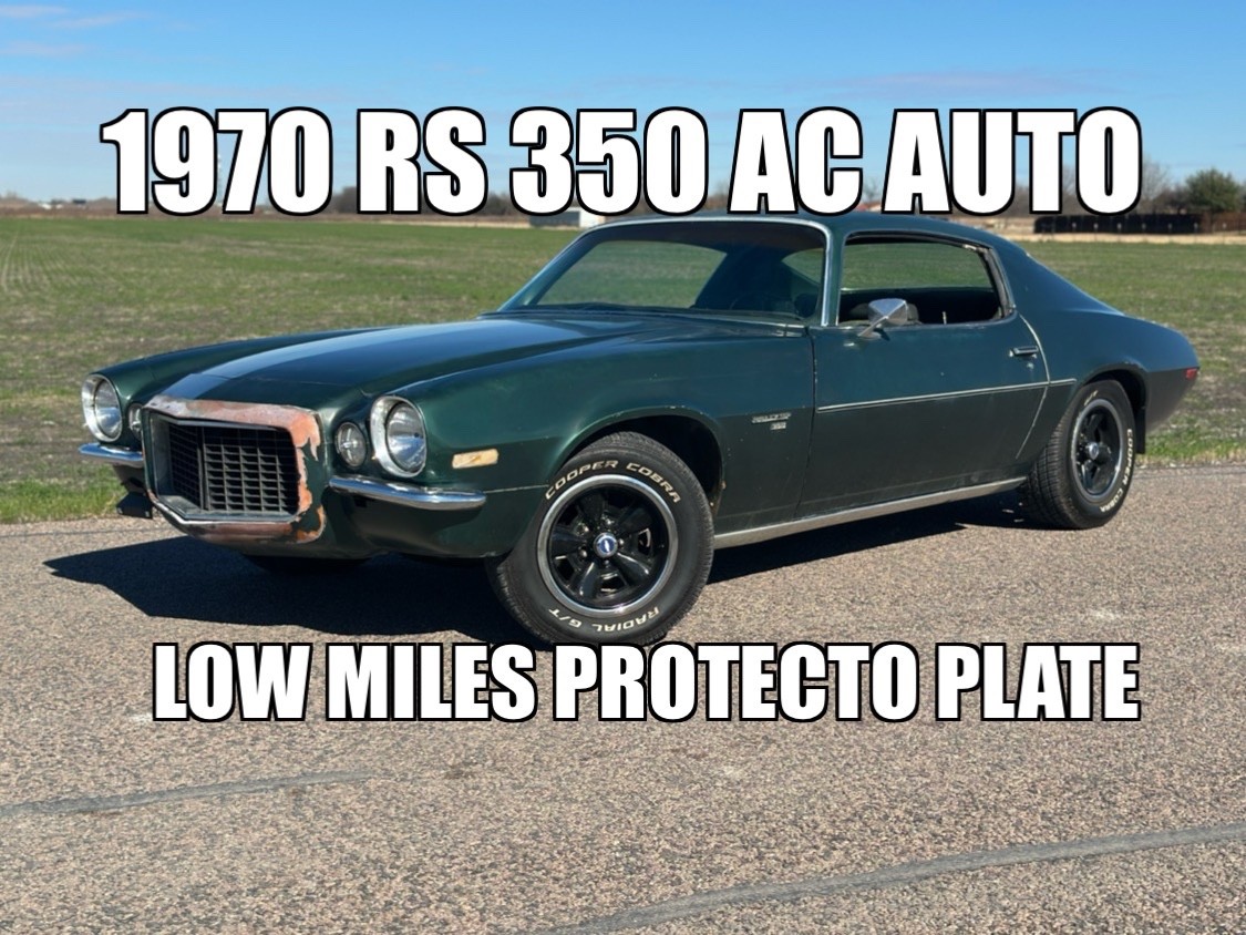 1970 Chevrolet Camaro Rally Sport Protecto plate