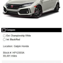 2019 Honda CIVIC Type R Touring