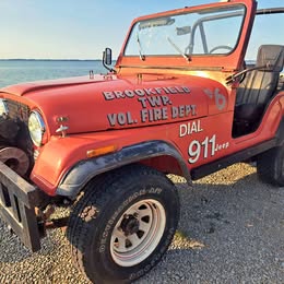 1977 Jeep CJ5 14,581 actual miles, ex vol fireman brush jeep, 6 cly 3 speed, rare find