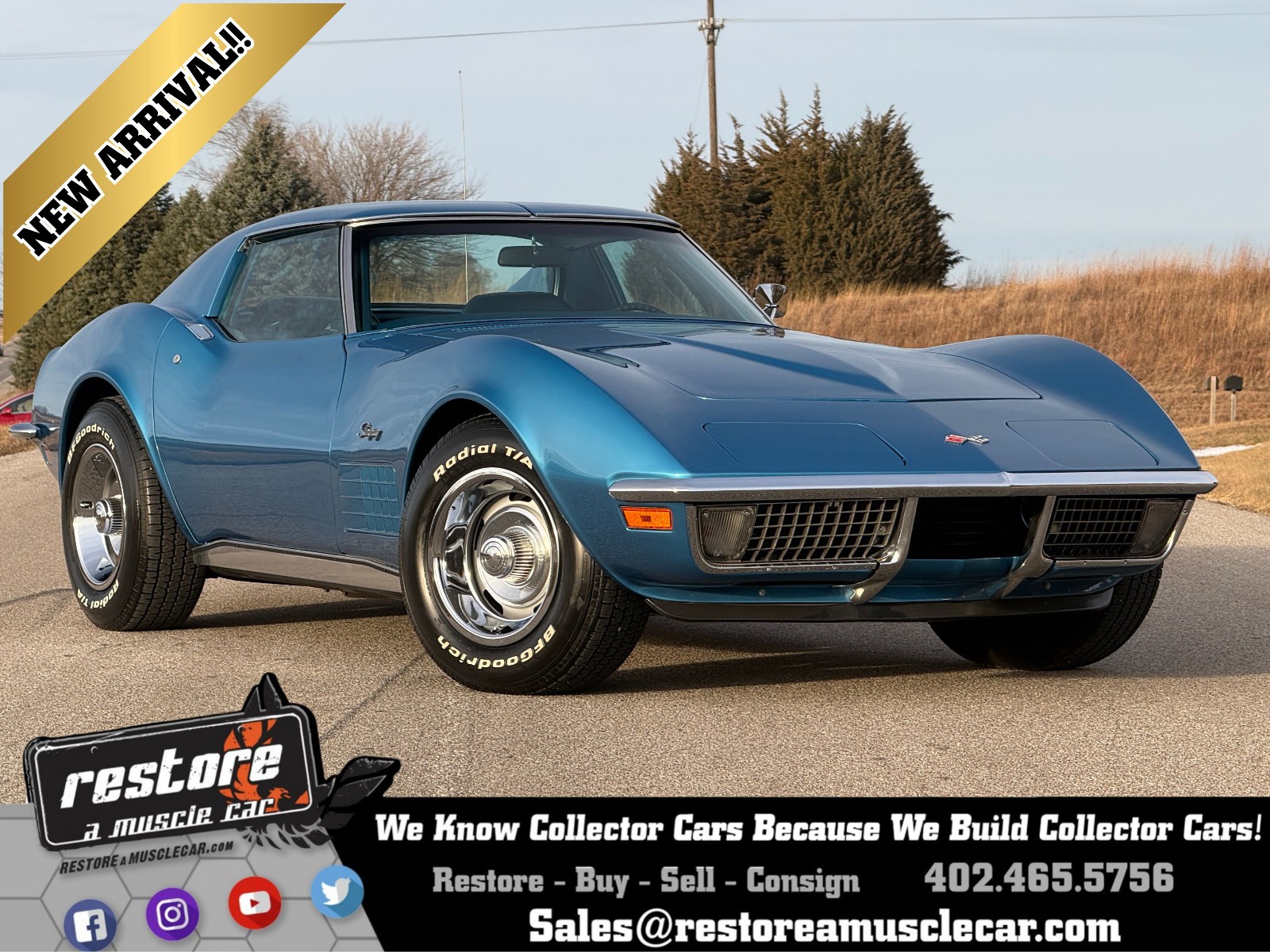 1971 Chevrolet Corvette , 350ci Auto, AC, Blue, $100k...