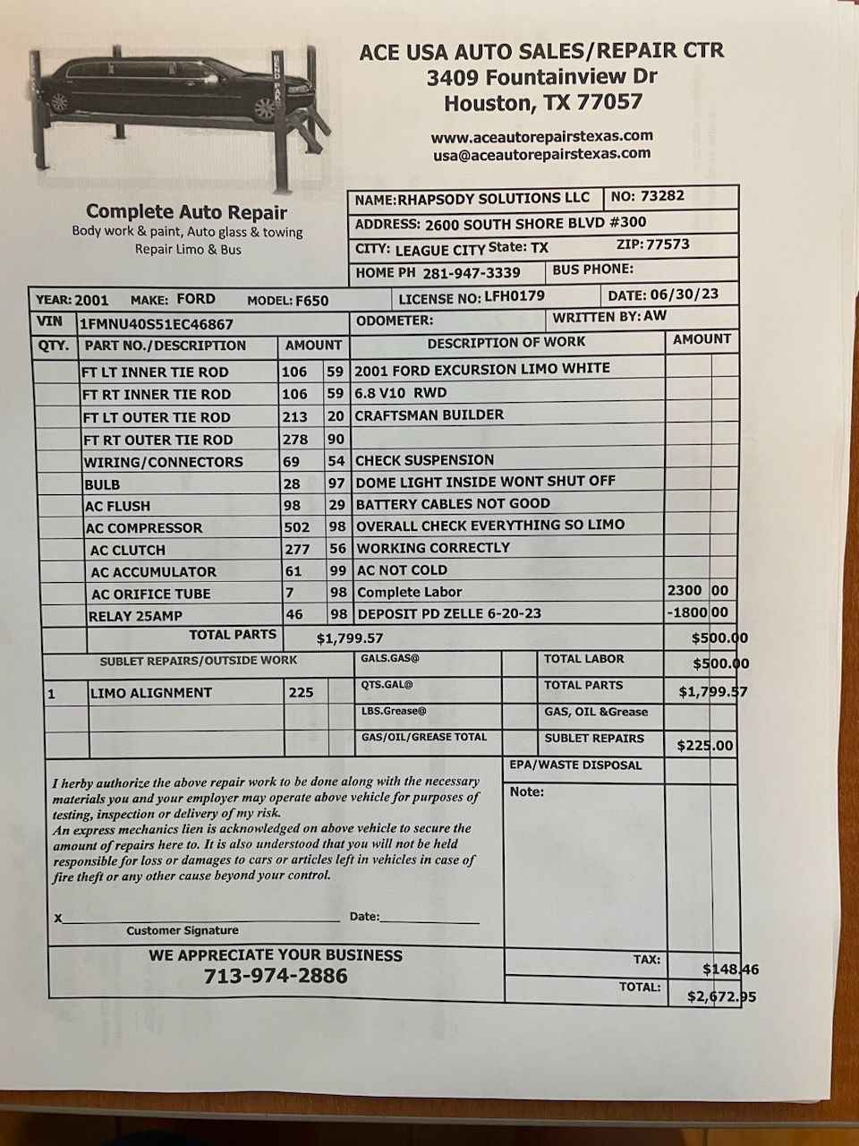 2001 Ford Excursion - Super Stretched Limo