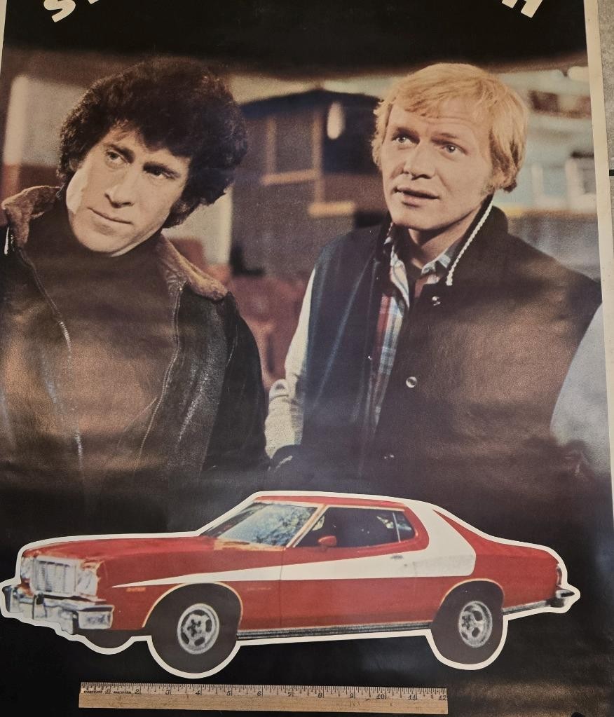 Vintage Original 1976 Starsky & Hutch Tv Series Ford Gran Torino Poster