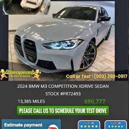 2024 BMW BMW M3 Competition XDrive Sedan Stock