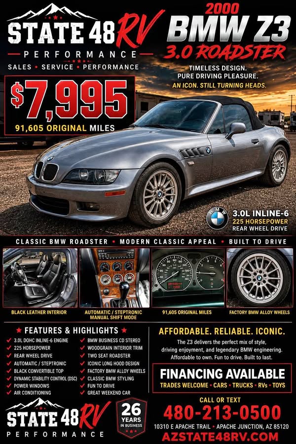 2000 BMW Z3 - 3.0i Roadster 2D