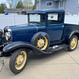 1931 Ford model a pickup, wide bed, metal roof