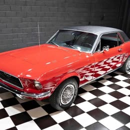 1968 Ford Mustang 302cid - COLD AC - RED PAINT - BLACK INTERIOR