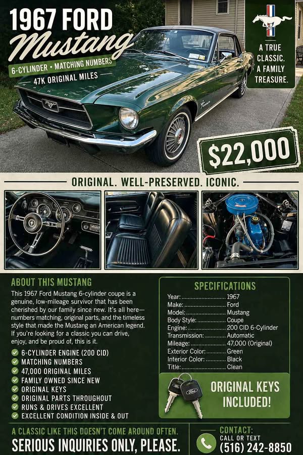 1967 Ford Mustang - V6 Premium Coupe 2D