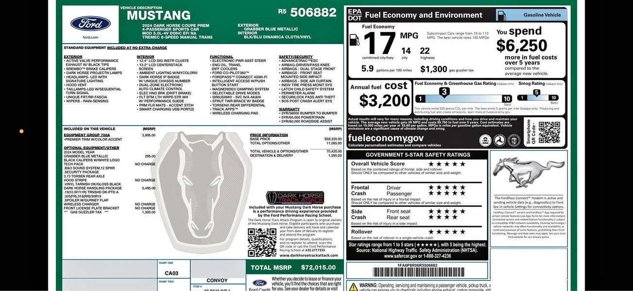 2024 Ford Mustang Dark Horse