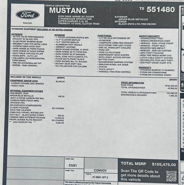 2026 Ford Mustang - Dark Horse Coupe 2D