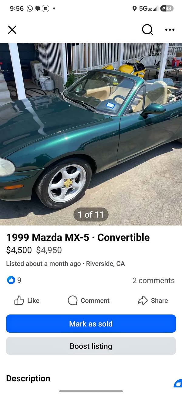 1999 Mazda MAZDA MX-5 Miata RF - Club Convertible 2D