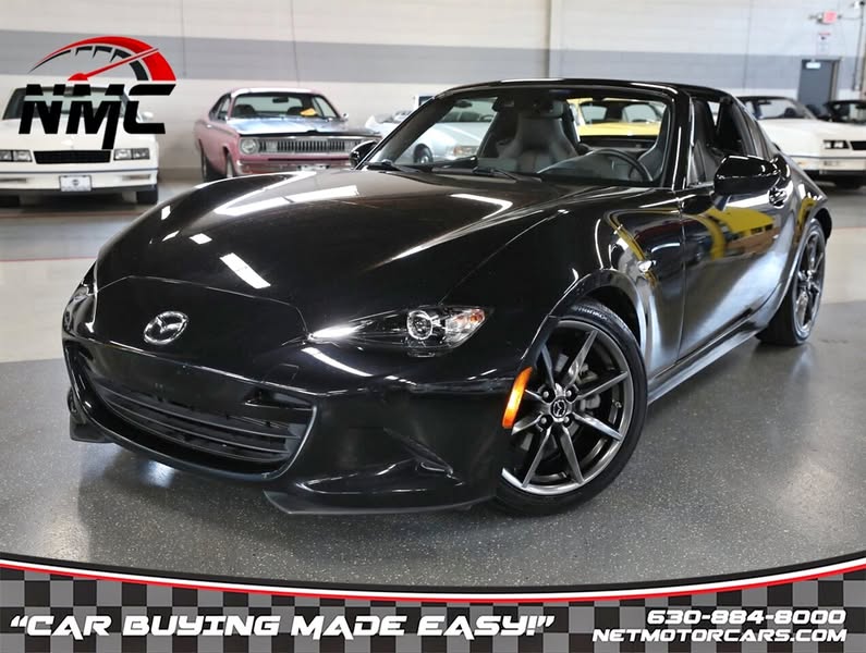 2019 Mazda MX-5 MIATA RF GRAND TOURING CONVERTIBLE 36K MILES SKYACTIV-G 2.0L I4 181 HP IN JET BLACK MICA WITH BLACK INTERIOR
