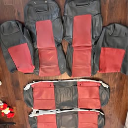 F\/S 2008-2009 Pontiac G8 Onyx and Red interior leather skins for front and rear seats