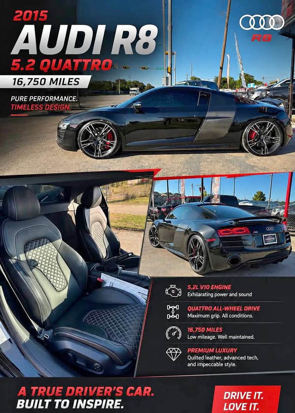 2015 Audi R8 - 4.2 Quattro Coupe 2D
