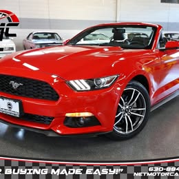 2017 Ford MUSTANG PREMIUM CONVERTIBLE 2.3L ECOBOOST TURBO I4 310HP  67K MILES IN RACE RED WITH EBONY INTERIOR AUTOMATIC