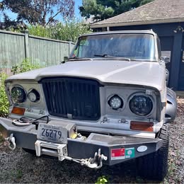 1979 Jeep Wagoneer. AMC 401, Quadratrac. 6\u201dlift, 35\u201d tires.  Daily driver, could be tidied up a bit.
