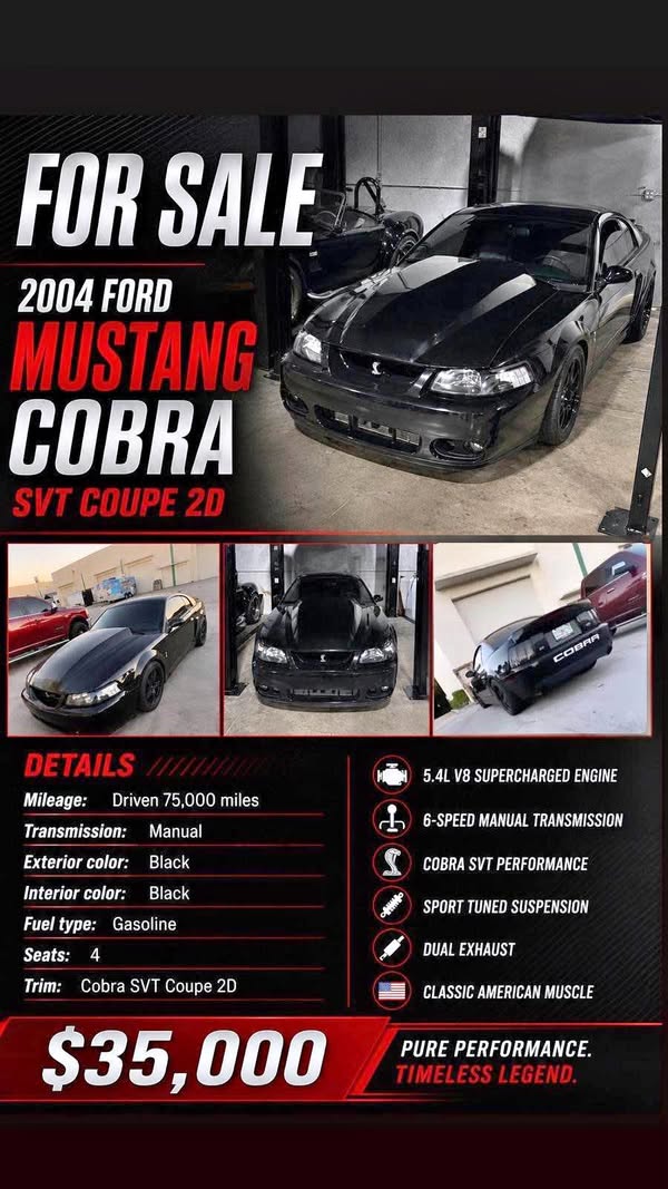 2004 Ford Mustang SVT Cobra Coupe \u2013 6-Speed Manual \u2013 Supercharged
