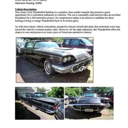 1960 Ford Thunderbird Hardtop Coupe