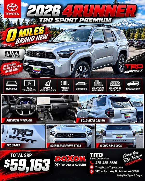 2026 Toyota 4Runner - TRD Off-Road Premium Sport Utility 4D