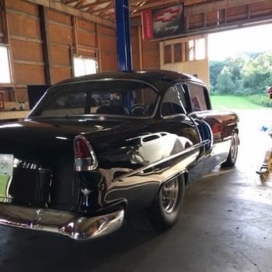 1955 Chevrolet Bel Air black and chrome