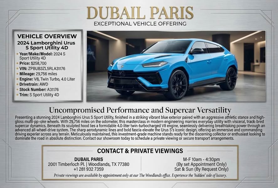 2024 Lamborghini Urus - Sport Utility 4D