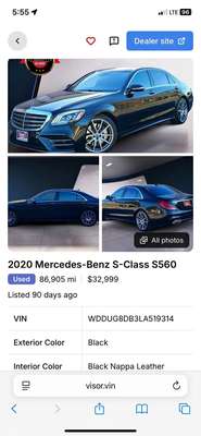 2020 Mercedes-Benz S-Class - Black Napa