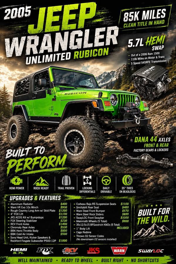 2005 Jeep Wrangler - Unlimited Rubicon Sport Utility 4D