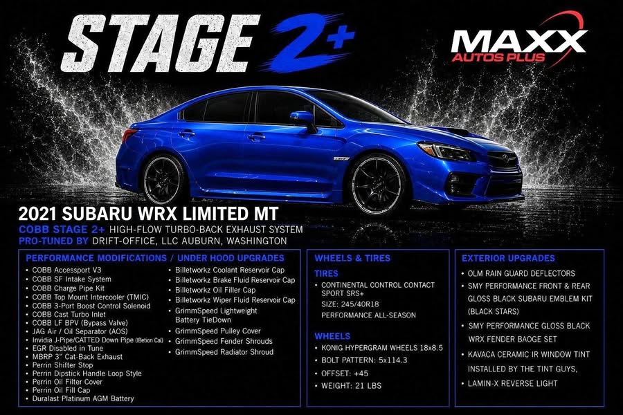 2021 Subaru WRX Limited Call Ralph [hidden information] \ud83e\udd18 28301 Miles