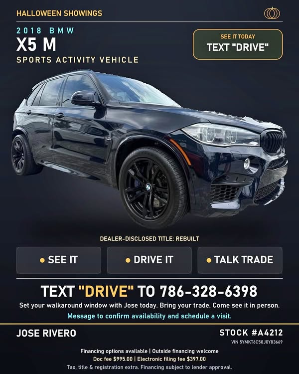 2018 BMW X5 M Sports Activity Vehicle